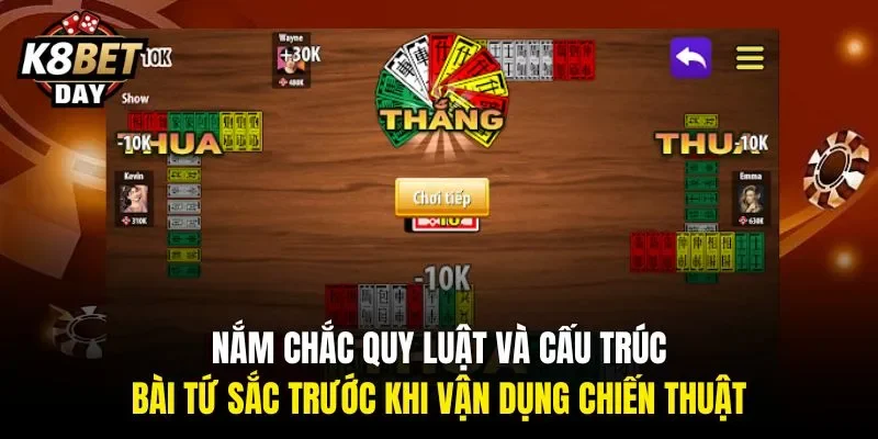 Nắm chắc quy luật và cấu trúc bài tứ sắc trước khi vận dụng chiến thuật.